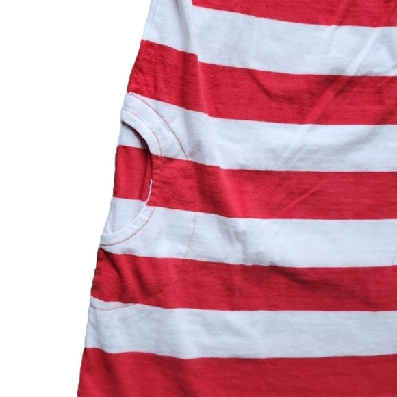 Savannah Red and White Striped Dress with Tie Straps and Pockets! - Picture 2 of 4